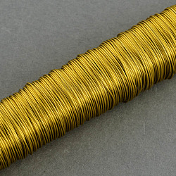 Fil de fer rond, verge d'or, 24 jauge, 0.5mm, environ 164.04 pied (50 m)/rouleau, 10 rouleaux / ensemble