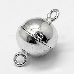 Sterling Silber Magnetschließen, Runde, Platin Farbe, 13.5x8 mm, Bohrung: 1.6 mm
