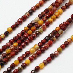 Natural Mookaite Faceted Round Beads Strands, 2mm, Hole: 0.8mm, about 190pcs/strand, 16 inch