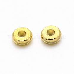 Brass Spacer Beads, Rondelle, Golden, 4x1.5mm, Hole: 1.5mm