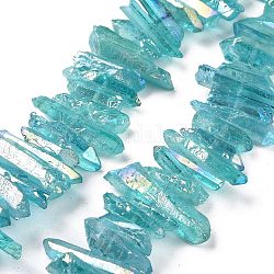 Натуральный кристалл кварца точки бусины нити, окрашенные, самородки, темные голубые, 15~30x4~8x4~7 мм, отверстие : 1 мм, 8 дюйм