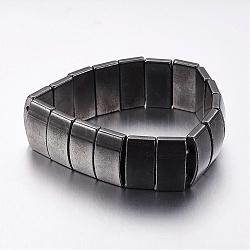 Cadeau valentines pour un gars bracelet extensible hématite synthétique magnétique, environ 6.1 cm de diamètre, perle: 18 mm de large, Longueur 10mm, épaisseur de 5mm, Environ 18 pcs/chapelet