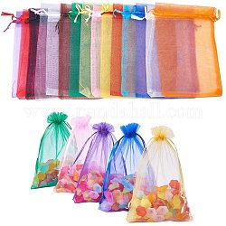 Pandahall 150 pz 18x13 cm sacchetti di organza con coulisse, sacchetti regalo per bomboniere per feste di gioielli, colore misto