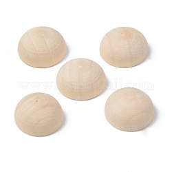 Unfertige Cabochons aus Naturholz, ungefärbt, halbrund / Dome, alte Spitze, 12x6 mm