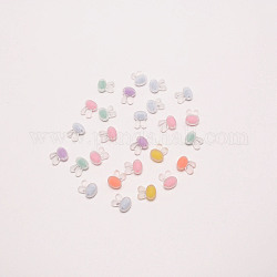 Perles en acrylique transparent mat, Perle en bourrelet, lapin, couleur mixte, 15.5x12x10mm, Trou: 2mm, environ 50 pcs / sachet 