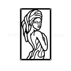 NBEADS Woman Wrapped in Bath Towel Wall Art Decor, Matte Style Wall Hanging Decor Silhouette Wall Art for Home Garden Hotel Office Wall Festival Decoration Gift, 11.81×7.01 Inch