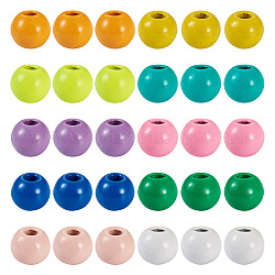 Pandahall 100 pz 10 colori perline in lega verniciate a spruzzo, tondo, colore misto, 4x3mm, Foro: 1.2 mm, 10 pz / colore