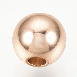 Perles séparateurs en laiton, ronde, or rose, 4mm
