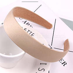 Wide Cloth Hair Bands, Solid Simple Hair Accessories for Women, Khaki, 145x130x28mm