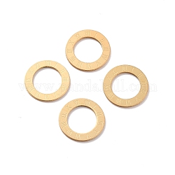 Ionenbeschichtung (IP) 304 Verbindungsringe aus Edelstahl, Ring mit römischen Ziffern 1~12, golden, 12x0.5 mm, Bohrung: 7 mm