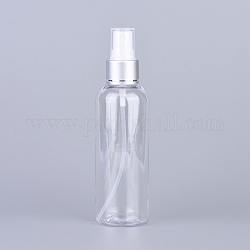100ml Refillable PET Plastic Spray Bottles, with Fine Mist Sprayer & Dust Cap, Round Shoulder, Clear, 14.1x3.85cm, Capacity: 100ml(3.38 fl. oz)