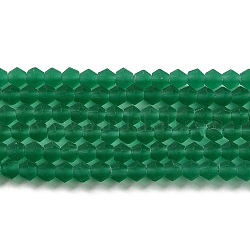 Imitano i fili di perle di vetro smerigliato del cristallo austriaco, grado aa, sfaccettato bicono, verde mare, 3x2.5mm, Foro: 0.7 mm, circa 162~185pcs/filo, 13.15~14.61 pollice (33.4~37.1 cm)