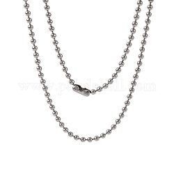 304 Stainless Steel Ball Chain Necklaces, Decorative Necklaces, Round, Stainless Steel Color, 18 inch(46cm)