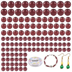 Bausatz für runde Katzenauge-Perlen zum Selbermachen von Armbändern, einschließlich runder Cat-Eye-Perlen, elastischen Faden, lila, Perlen: 175 Stück / Set