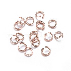 304 anelli di salto in acciaio inox, anelli di salto aperti, oro roso, 21 gauge, 5x0.7mm