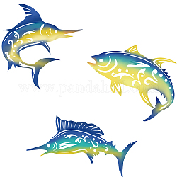 SUPERDANT Metal Tuna Wall Decor 3 PCS Metal Colorful Fish Outdoor Wall Sculpture Decoration Ocean Theme Wall Art Hanging Decorative for Home Living Room Bedroom Nursery Room Office