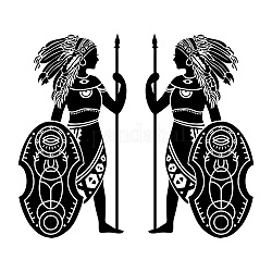 Superdant 2 アフリカ部族女性ガード壁ステッカー diy 壁アート装飾取り外し可能なモダンなデカール剥がして貼る壁アート装飾絵画リビングルーム用 vinly 防水デカール 2 枚