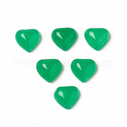 Natürliche Malaysia Jade cabochons, gefärbt, Herz mit flacher Rückseite, 7.5~8x8~8.5x3.5~4 mm