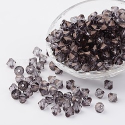 Facettierte Bicone transparente Acryl-Perlen, gefärbt, Grau, 4 mm, Bohrung: 1 mm