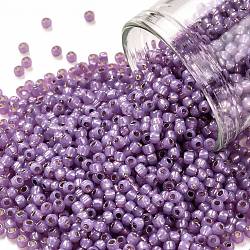 TOHO Round Seed Beads, Japanese Seed Beads, (2108) Silver Lined Milky Amethyst, 11/0, 2.2mm, Hole: 0.8mm, about 1103pcs/10g