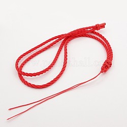 Braided Nylon Cord Necklace Making, Red, 24.8 inch~25.5 inchx3mm