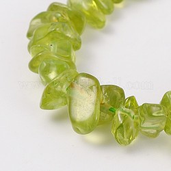 Natural Olive Quartz Beads Strands, Chips, 6~9x5~7mm, Hole: 1mm, about 16inch