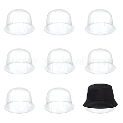 Portacappelli in plastica pvc, portacappelli da tavolo, espositore per parrucche, mezzo tondo, chiaro, 210x130mm