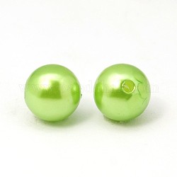 Lawn Green Round Chunky Imitation Loose Acrylic Pearl Beads, 8mm, Hole: 2mm