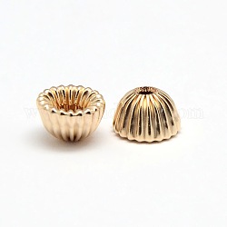 Chapeaux de perle fourrés d'or jaune, 1/20 or 14k rempli, Sans cadmium & sans nickel & sans plomb, apetalous, 6~7mm, Trou: 1.5mm, diamètre intérieur: 3 mm