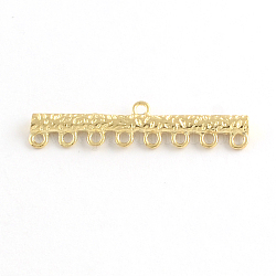 Tibetan Style Alloy Rectangle Chandelier Components, Lead Free & Nickel Free, Golden, 11.5x49x3mm, Hole: 2mm, about 208pcs/1000g