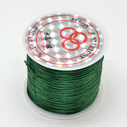 Cuerda de cristal elástica plana, Hilo de cuentas elástico, para hacer la pulsera elástica, verde mar, 0.8mm, alrededor de 54.68 yarda (50 m) / rollo