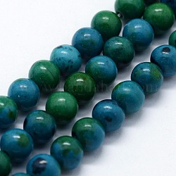 Perles synthétiques chrysocolla brins, ronde, 20mm, Trou: 1.5mm, Environ 20 pcs/chapelet, 14.76 pouce (37.5 cm)