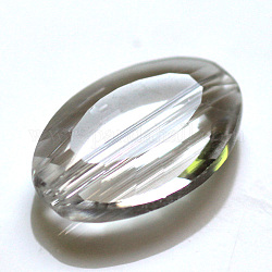 Imitation österreichischen Kristallperlen, Klasse aaa, facettiert, Oval, Transparent, 9.5x6x3 mm, Bohrung: 0.7~0.9 mm