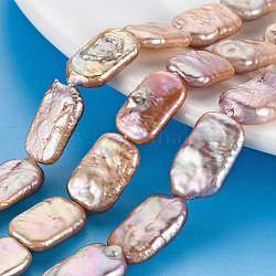 Naturali keshi perline perle fili, perla d'acqua dolce coltivata, rettangolo, bianco antico, 17~20x11~12x4~7mm, Foro: 0.6 mm, circa 20~21pcs/filo, 14.96 pollice (38 cm)