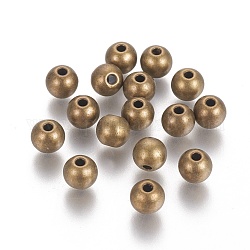 Perles en alliage de style tibétain, Sans cadmium & sans nickel & sans plomb, ronde, bronze antique, 7.5mm, Trou: 2.5mm