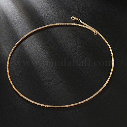 Ожерелья-цепочки из латуни для женщин, реальный 18k позолоченный, 17.72 дюйм (45 см)