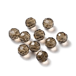 Perle di cristallo austriache imitazione di vetro, sfaccettato, tondo, caffè, 8mm, Foro: 1 mm