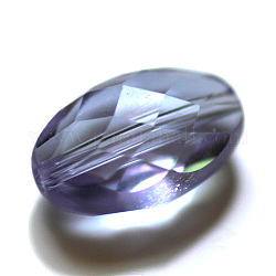 Imitazione branelli di cristallo austriaco, grado aaa, sfaccettato, ovale, lilla, 13x10x7mm, Foro: 0.9~1 mm