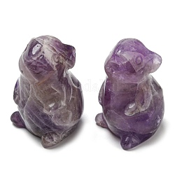 Natural Amethyst Carved Healing Mouse Figurines, Reiki Energy Stone Display Decorations, 38~39x23~24x24~26mm