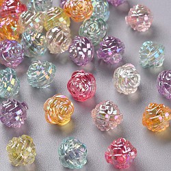 Perline acrilico trasparente, ab colore, fiore, colore misto, 11.5x11.5mm, Foro: 1.8 mm, circa 780pcs/500g