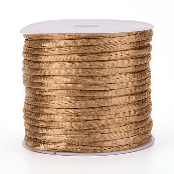 Cuerda de nylon, cordón de cola de rata de satén, Para hacer bisutería, anudado chino, Perú, 1mm, alrededor de 32.8 yarda (30 m) / rollo