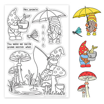Globleland gnome transparente stempel pilz libelle silikon klare stempelsiegel für karten machen diy scrapbooking fototagebuch album dekoration DIY-WH0167-56-799