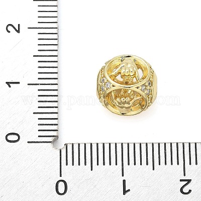 Perline zirconi micro pave  in ottone&nbsp;KK-Z095-03G-03-1