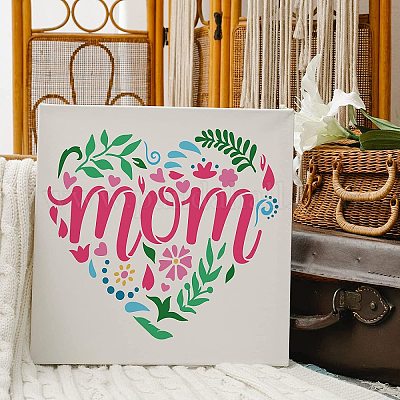 FINGERINSPIRE Large Heart Stencil 12x12 Heart Pattern Painting Stencil  Reusable Mother's Day Birthday Decor Stencil Plastic Drawing Template for