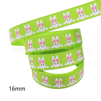 Rubans gros-grain polyester thème de pâques&nbsp;EAER-PW0001-209A-1