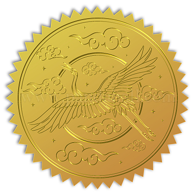 Wholesale BENECREAT 100pcs Official Seal Gold Foil Certificate Seals 