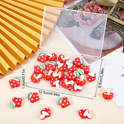 Wholesale SUNNYCLUE 1 Box 30Pcs 3 Styles Red Mushroom Charms Mushroom Resin  Charm Mushrooms Plants Vegetable Food Charm for Jewelry Making Charms Women  Adults DIY Craft Bracelet Earrings Necklace Supplies 