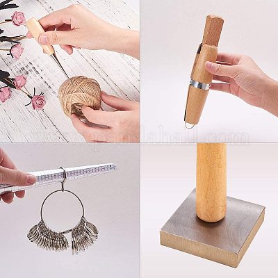 Wholesale PandaHall 12pcs 10mm Leathercraft Metal Flower Pattern Stamps  Punch Set Tool with 1pc Handle for Leather Craft Belt Bag Craft DIY Jewelry  Marking 