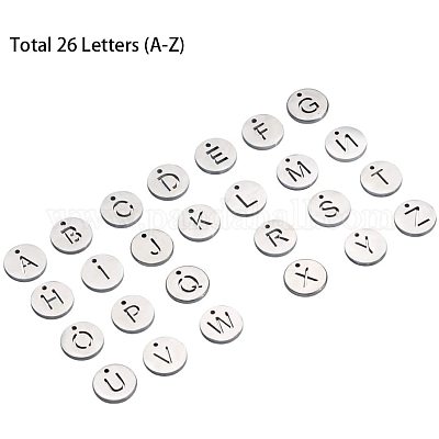 Shop PandaHall 52pcs Letter A-Z Pendent Stainless Steel Letter