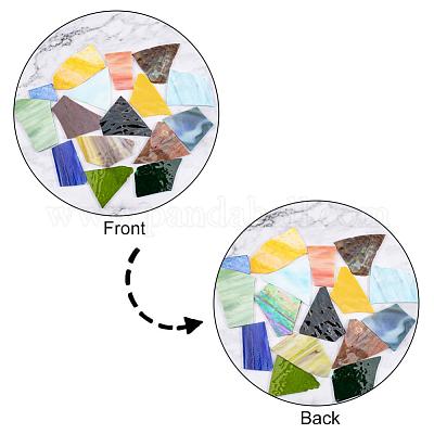 PandaHall 1.3lb Glass Mosaics Pieces Stained Glass Tiles Mixed Shapes Colors Glass Pieces for DIY Crafts Flowerpots Handmade Jewelry Picture Frames Plates
